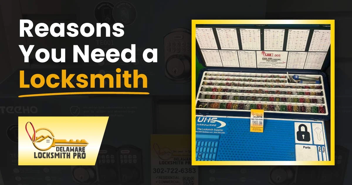 Professional locksmith rekeying kit with organized pins, highlighting reasons why you need to call a locksmith